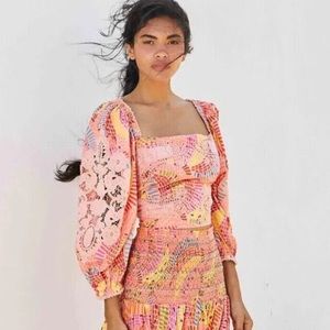 FARM Rio x Anthropologie Dotted Bananas Blouse